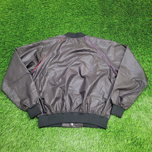 Vintage 80s BFGoodrich Racing Jacket Large 23x23 Boxy Crop Black Raglan - Picture 7 of 12